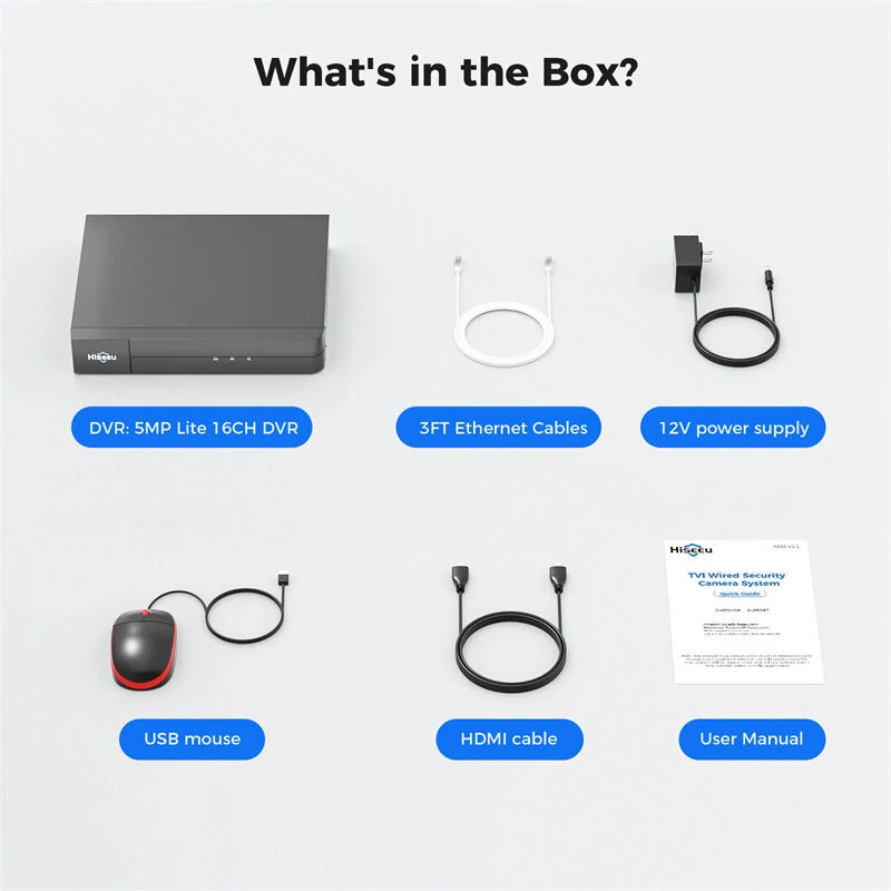 Hiseeu 3K 5MP 16CH H.265+ DVR Security Digital Video Recorder Advanced DVR with Person Vehicle Detection for CCTV Security Camera Support AHD TVI CVI CVBS IP Camera Remote Access