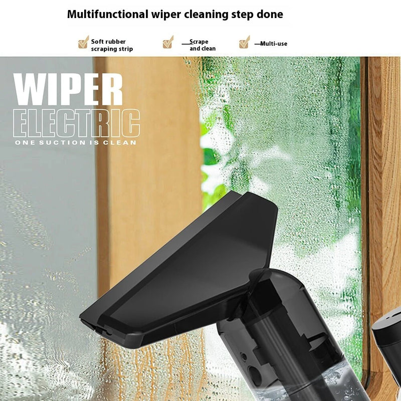 5-IN-1 Window Cleaner Glass Scraper Wiper Strip Wireless Portable Handheld Powder Vacuum Cleaner Household Electric Scraper Glass Mirror Automatic Cleaning Suction Scraping