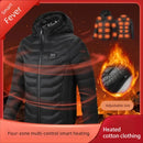 TENGOO HZ-23 23 Zones Heating Jacket Zipper Adjustable Size USB Charging Smart Thermal Warm Jacket Men's Heated Hooded Coat Outdoor Sportswear