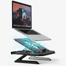 9001-RGB-BK Double-layer RGB Laptop Holder Heat Dissipation Lifting Stand 9-level Lifting Adjustable Foldable Vertical Elevating Aluminum Alloy Base