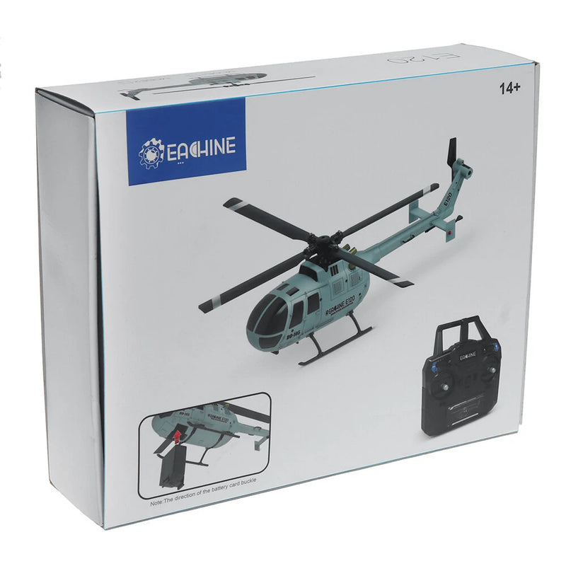 Eachine E120 2.4G 4CH 6-Axis Gyro Optical Flow Localization Flybarless BO-105 Scale RC Helicopter RTF