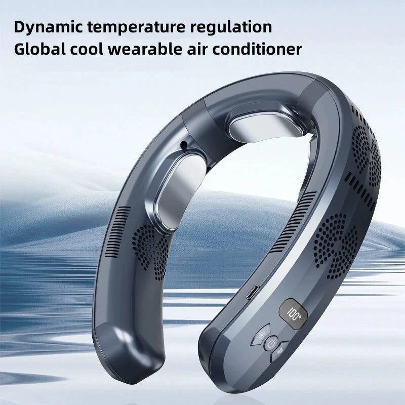 Portable 3 Mode Wearable Air Conditioner with 360 Airflow Coverage 6000mAh Rechargeable USB Charging Lightweight Perfect for Outdoor Activity Travel Office