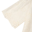 ZANZEA Elegant Style Womens Vintage Casual Cotton Crop Shirts Top Vacation Crew Neck Hollow Embroidery Blouses
