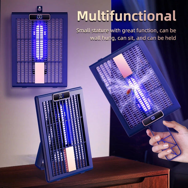 Portable 180 Folding Design Mosquito Lamp with Real-Time Mosquito Count Ideal New Attracting Light Wave USB Charging Safe Insulating Material and for Home Commercial Outdoor Use