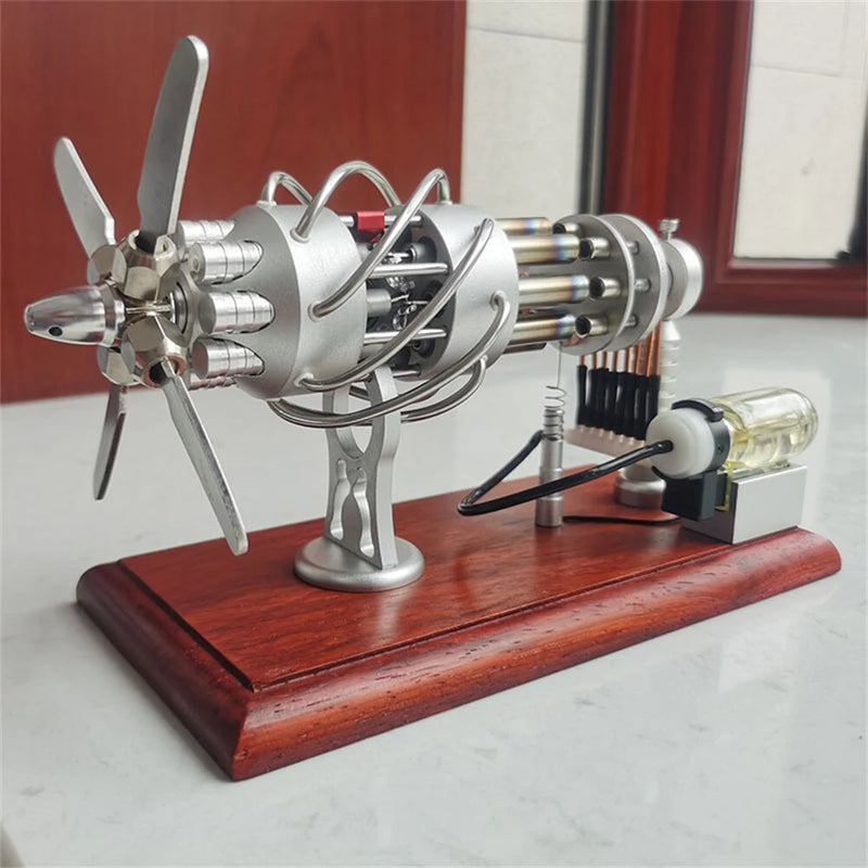16 Cylinder Swash Plate Stirling Engine Model Quartz Glass Hot Air Creative Motor Engine Generator  Single / Double Gas Tank Science Discovery Technology Education Toys