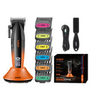 VGR V-889 Professional Hair Clipper with LED Display 9000 RPM Ceramic & Stainless Steel Blades 5-Level Cutting Guide USB Charging for Home Barber Use