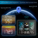 AGSIVO Weather Station Alarm Clock Wireless Indoor Outdoor Thermometer with Atomic Clock Forecast Station with Calendar and Adjustable Backlight