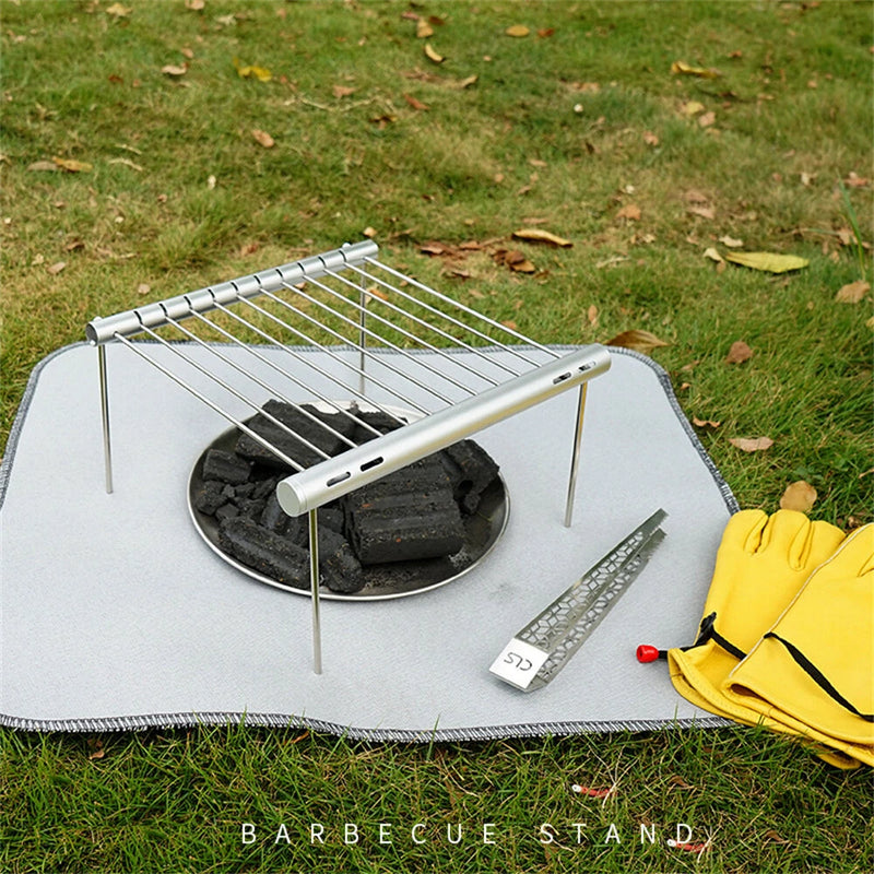 IPRee Mini Pocket BBQ Grill Portable Stainless Steel BBQ Grill Folding BBQ Grill Stove Rack Home Outdoor Camping Barbecue Accessories