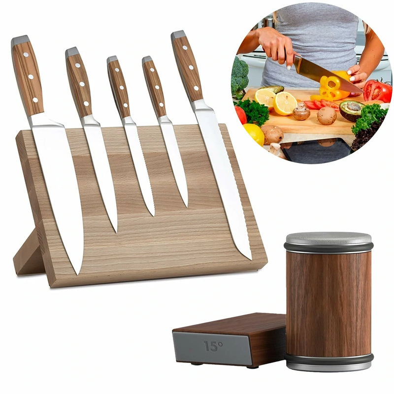 Newly Knife Sharpener Rolling Magnetic Knife Sharpener Kit Roller Edge Countertop Rolling Knife Sharpener Tool Two Sharpening Angles of 15 and 20 for Any Hardness Steel Makes Knife Sharpening