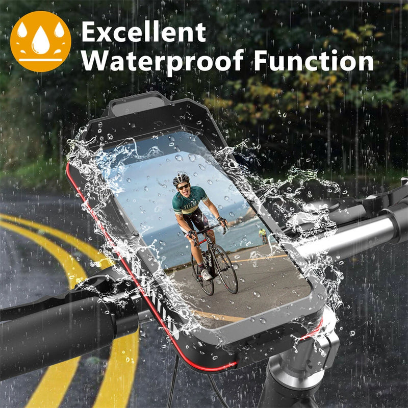 XANES Bicycle Mobile Phone Holder for 4.7-7.0 inches Universal Waterproof Shock Absorber Multi-Functional Storage Bag Handlebar Stand for Outdoor MTB Motorcycle Navigation Riding