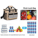 IPRee Large-Capacity Outdoor Picnic Bag Handheld&Crossbody Multi-Layers Travel Thermal Bag Two-way Zipper Portable Outdoor Insulation Bag