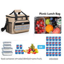 IPRee Large-Capacity Outdoor Picnic Bag Handheld&Crossbody Multi-Layers Travel Thermal Bag Two-way Zipper Portable Outdoor Insulation Bag