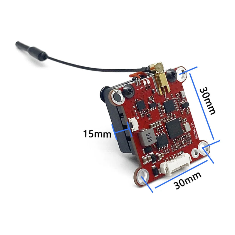 EWRF 5.8GHz 48CH 2W 30mm*30mm FPV Transmitter VTX Module Ultra-high Power 2000MW Built-in Microphone Support OSD for Fixed Wing FPV Drone Long Rang