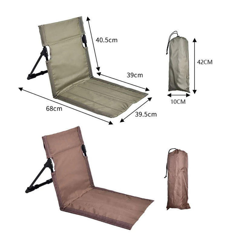 Folding Chair New Lightweight Foldable Beach Chair With Backrest Camping Seat Outdoor Beach Garden Lounger Portable Chair Floor Mat Lawn Chair