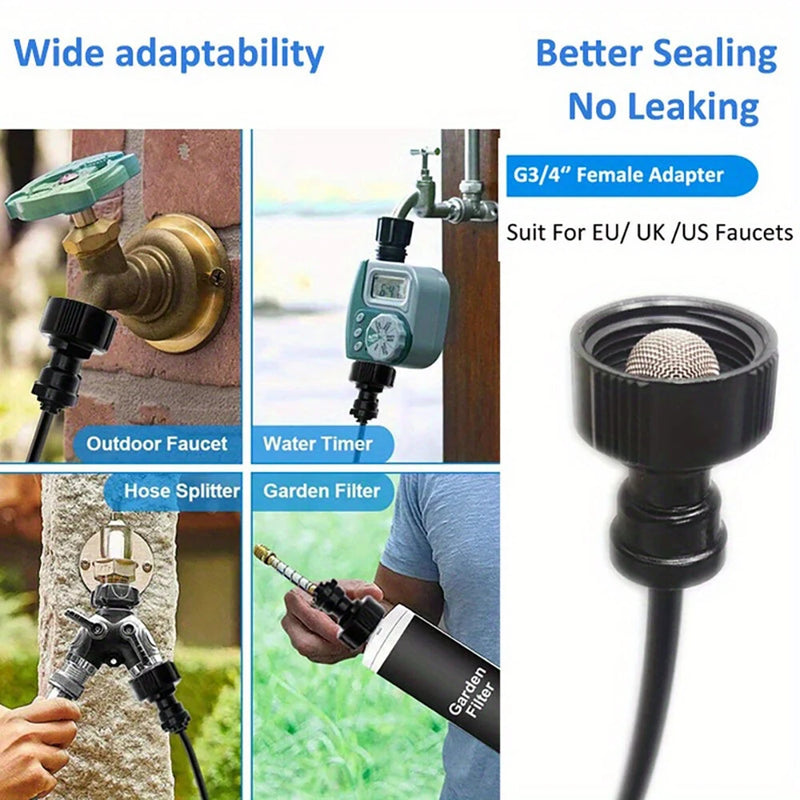 Professional Mist Rotating Nozzle Automatic Watering Kit 20m Universal Drip Irrigation Kit Adjustable 7.87" Brass Mist Nozzle Automatic Watering System for Balcony Greenhouse Gardening