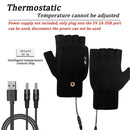 1 Pair USB Electric Heated Gloves Adjustable Temperature Half Finger Warmer Electric Thermal Winter Warm Gloves for Cycling Skiing