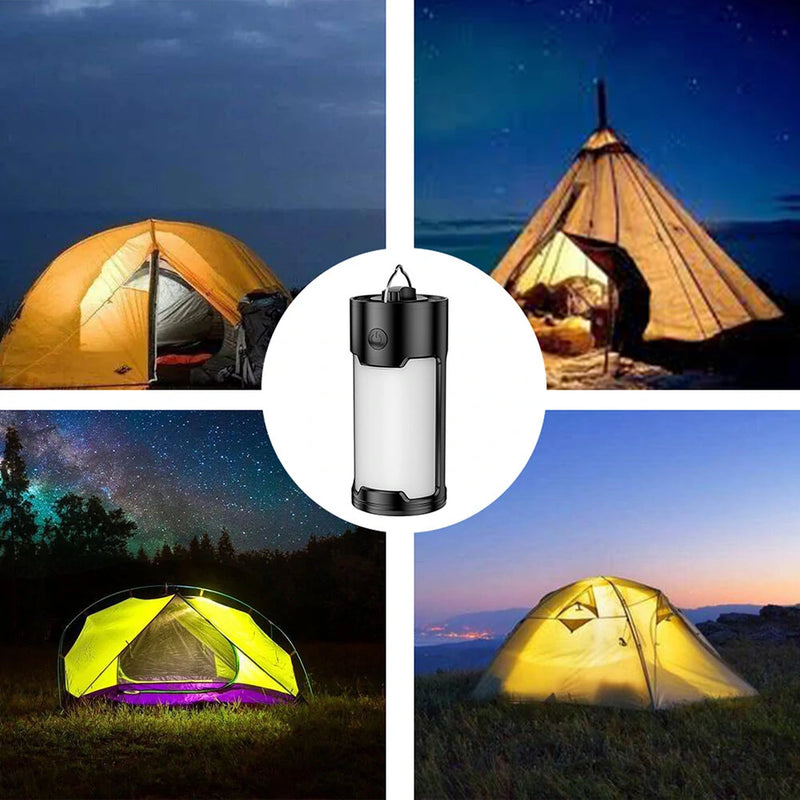 LED Camping Lantern Rechargeable Built-in 18650 Battery Portable Tent Lamp Outdoor Waterproof Camping Emergency Light