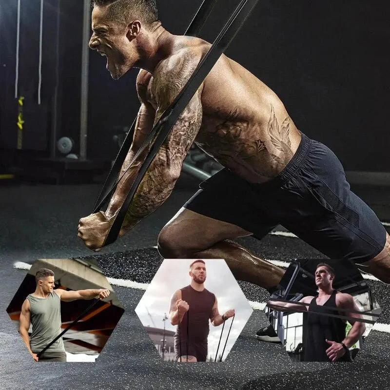 KALOAD 4Pack Heavy Duty Latex Resistance Band Exercise Elastic Band Set For Sport Strength Pull Up Assist Band Workout Pilates Fitness Equipment