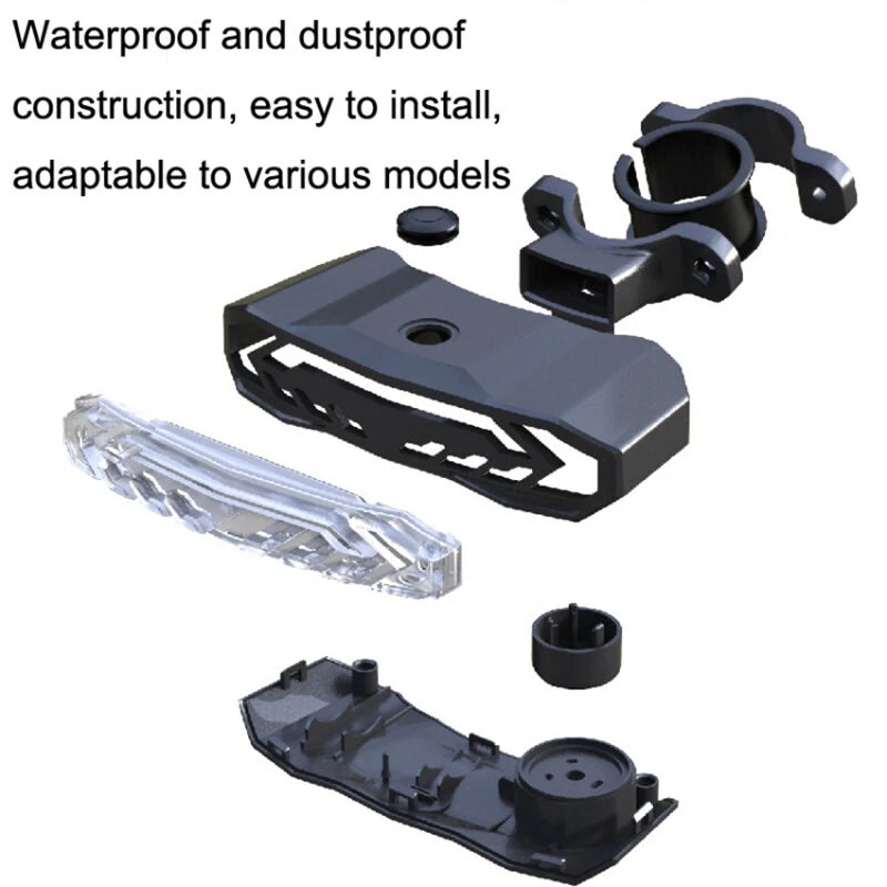 BIKIGHT Smart Brake Sensing Bike Taillight 1500mAh Battery Adjustable Parameters Alarm Rear Light 6 Light Modes USB-C Rechargeable IP65 Waterproof Bicycle Rear Light with 110dB Horn Wireless Remote