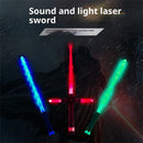 2-in-1 Metal Laser Sword with Hit Sound Seven Color Lights Rechargeable Perfect for Cosplay and Role-play