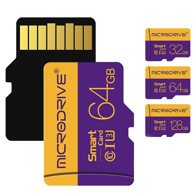 Microdrive Class 10 TF Memory Card 128G 64G 32G U3 High Speed Smart Card Video Card Memory Card for Mobile Phone Tablet Camera Monitor