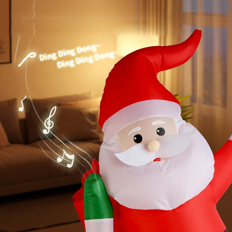 D020 2.4G RC Car Santa Claus Merry Christmas Electric Remote Control One Key Inflatable Sound Music 360 Turning Rechargeable Vehicles Models Toys