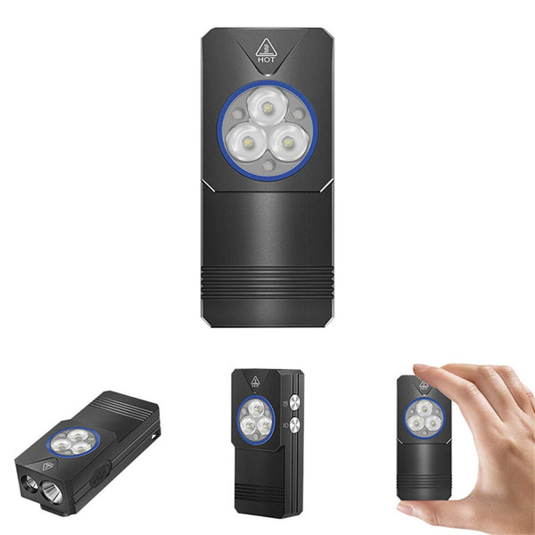 550 Lumens Mini Flashlight Rechargeable Bright Small LED Pocket Flat Light with Clip Magnetic Tail, Keychain Flash Light with Red UV Light,  IP66 Waterproof Outdoor Emergency Work Lamp