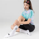 ROCKBROS Breathable Sweat-wicking Cycling Socks High Elastic Soft Comfy Knee-high Socks Outdoor Jogging Sports Socks