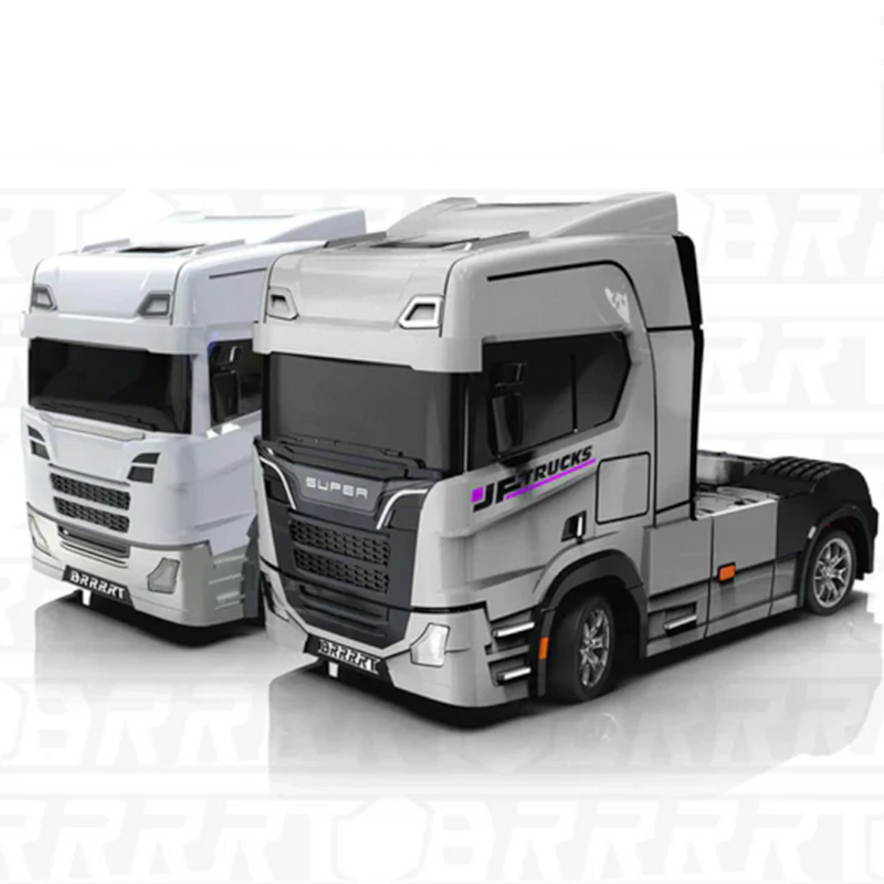 BRRRRT S917 RTR 1/43 2.4G  4WD Mini RC Car Tractor Semi Truck Built-In Gyro Full Proportional Drift Dual Speed LED Lights Racing Vehicles Models Engineering Remote Control Toys