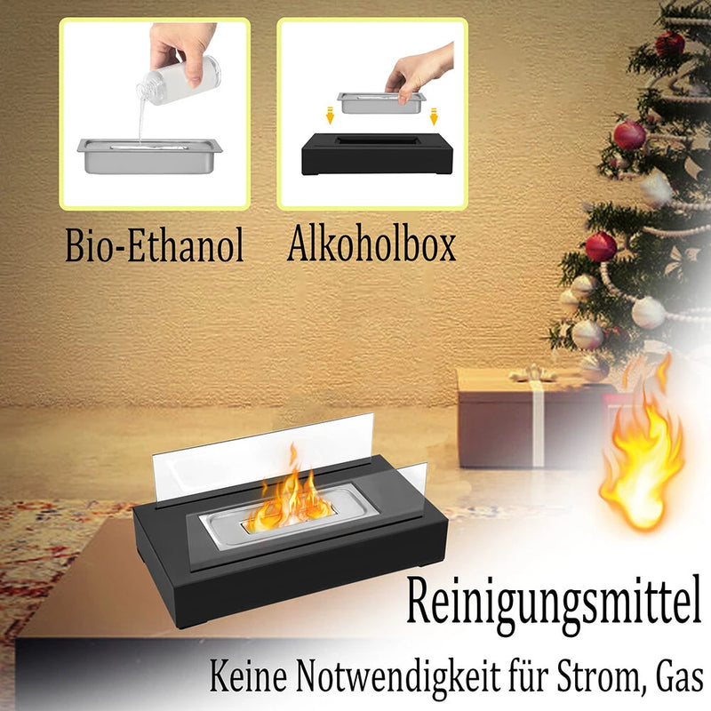 Rectangular Desktop Alcohol Fireplace Outdoor Portable Real Fire Fireplace Lamp Heater Modern Decorative Atmosphere Lamp