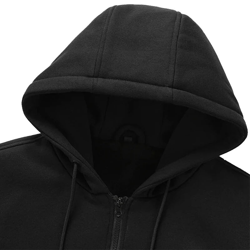 TENGOO HZ05 Smart Heated Zipper Hoodies Sweatshirt 5 Heating Areas Quick Heating USB Rechargeable Washable Safety Fashion Oversize Jacket for Winter Outdoors Keep Warm