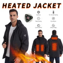 TENGOO HJ-04B 4 Heating Areas Jacket Windbreaker Unisex 3-Gear Thermal High Neck Hooded Coat Windproof Comfy Outerwear for Winter Hiking Outdoor Sport