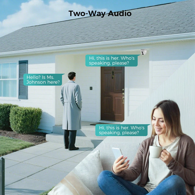 Hiseeu 8MP/12MP PoE IP Camera Human Detect Two Way Audio Color Night Vision ONVIF IP67 Waterproof CCTV Security Cameras