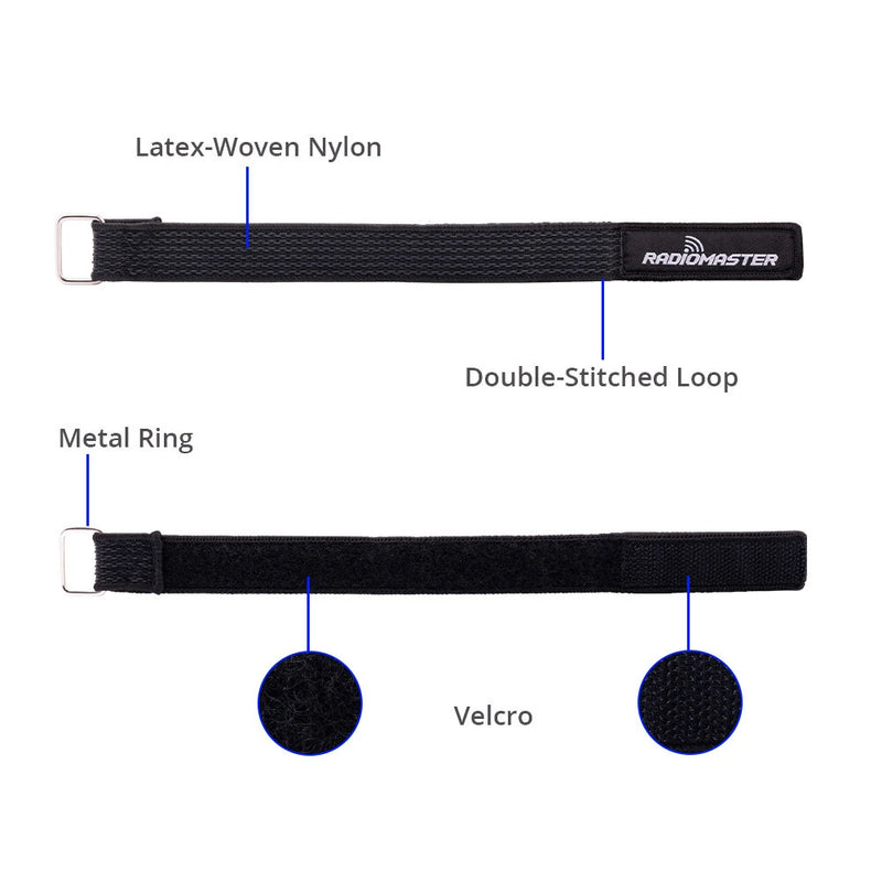 2PCS RadioMaster Ultra Adjustable Non-Slip Battery Straps Secure Grip for FPV Racing Drones  Professional RC Drone Accessories with Safety Lock