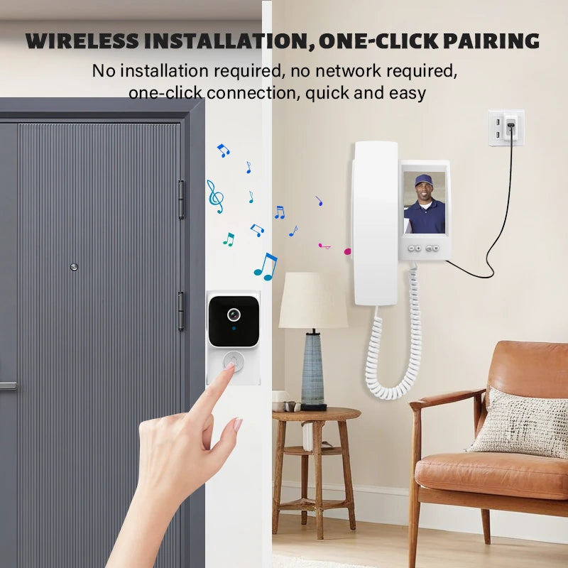 Y8-KP1 Wireless Video Doorbell 720p HD Camera Battery Powered Night Vision Two-Way Audio Intercom Easy Installation Smart Doorbell