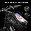 ROCKBROS Bicycle Bag 1.7L Frame Front Tube Cycling Bike Phone Mount Bag Waterproof Phone Case Holder 6.8 Inches Touchscreen Bag Accessories