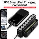 Cansses 3 in 1 4000mAh Battery Bike Headlight 6 Light Modes USB Fast Charging Waterproof Power Bank Phone Bicycle Front Light with 130db Horn for Night Cycling