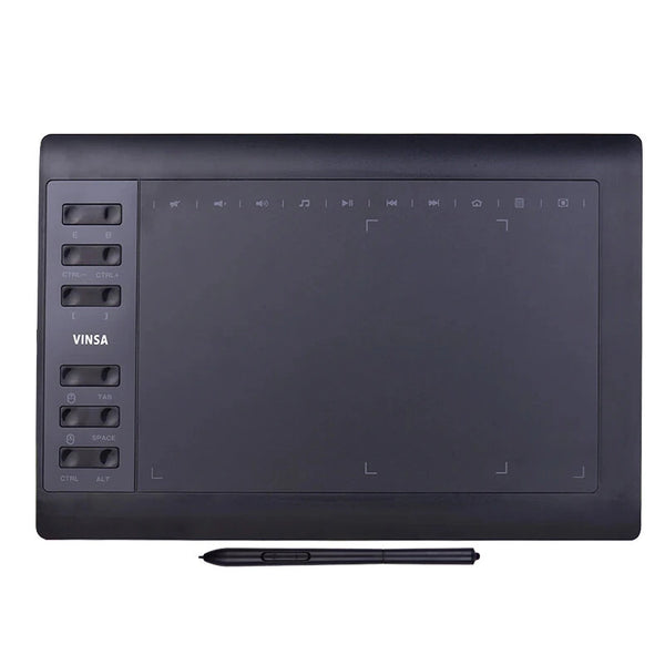 10x6 Inch Professional Graphics Drawing Tablet 12 Express Keys with for Mac Windows for Painting Designing Online Course