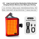 WEST BIKING 270 Curved Bicycle Taillights 8 Lighting Modes IP65 Waterproof Type-C Charging Warning Bike Rear Light for Night Riding Safety