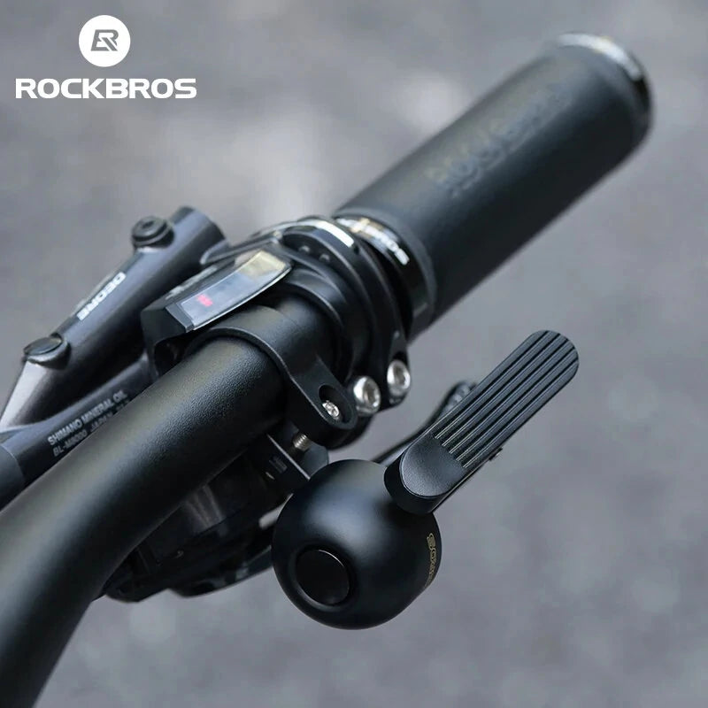 ROCKBROS Bike Bell Copper Alloy Security Alert Waterproof Ring Easy Installation Crisp Bell for MTB Road Bicycle Cycling