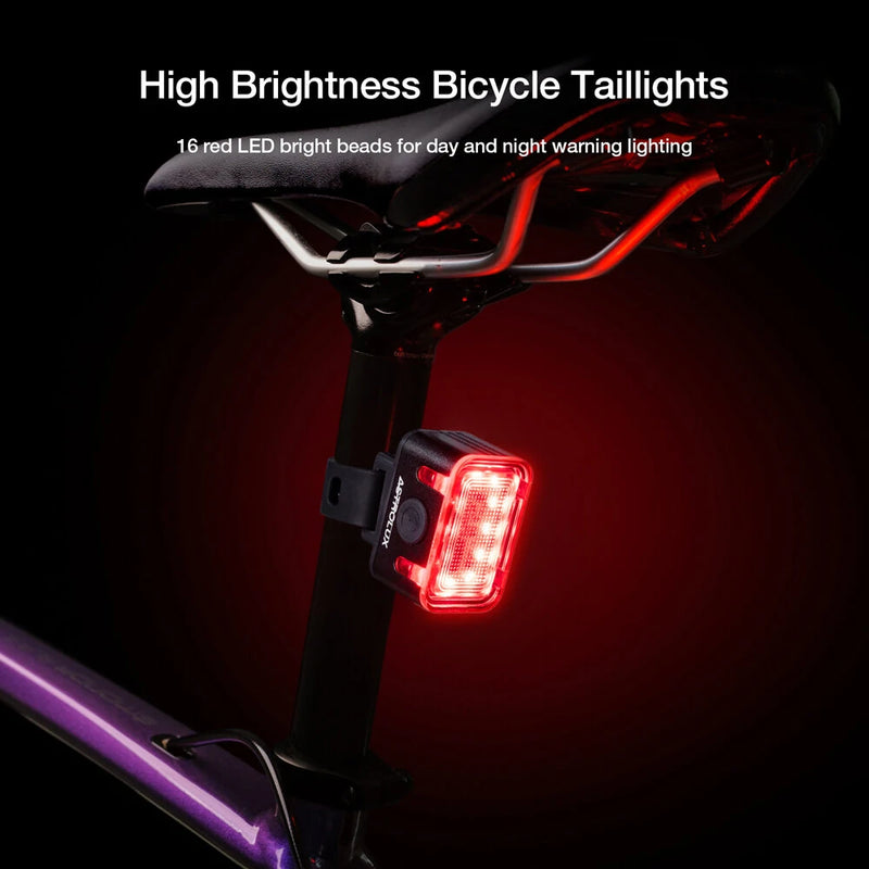 Astrolux TL01 Bike Taillight 500mAh Battery 6 Light Modes USB-C Rechargeable IPX6 Waterproof Wear-resistant Aluminum Shell Bicycle Rear Light for Night Cycling