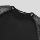 INCERUN Men T-Shirt Contrast Mesh Patchwork Crew Neck Short Sleeve Black T-shirt