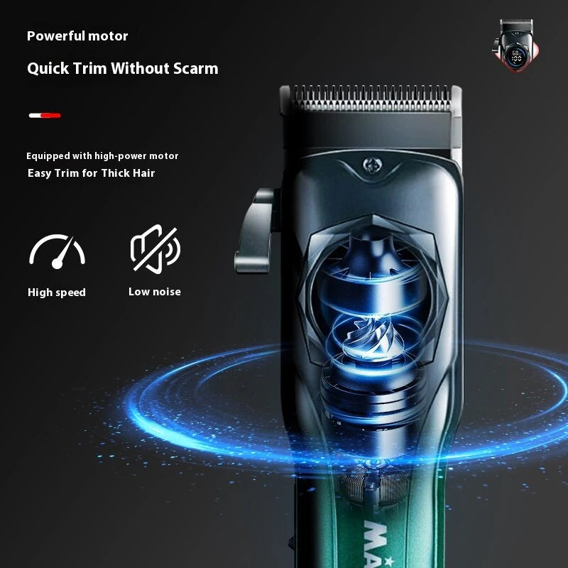 MARSKE Professional Hair Clipper Stainless Steel Blade Sharp Cutting High Power Low Noise LED Digital Display Rechargeable Adjustable