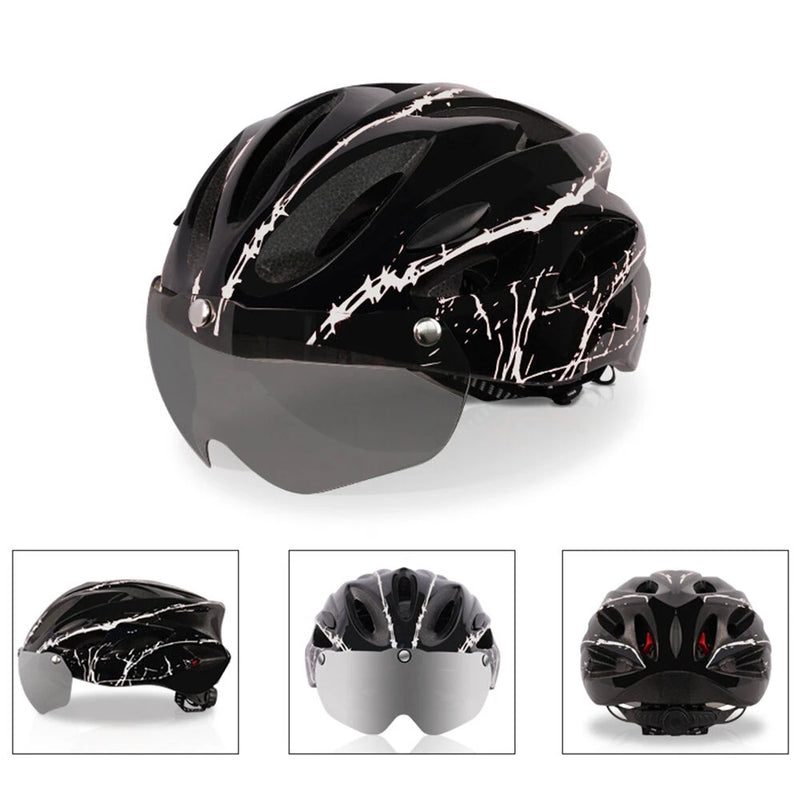 XANES 53-63CM Bike Helmet with Magnetic Visor Men Women Lightweight Breathable Protective Helmet for MTB Cycling