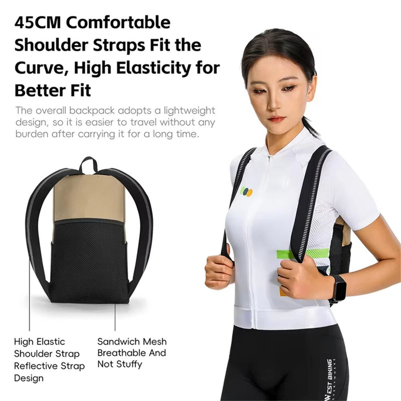 WEST BIKING 3L Reflective Warning Cycling Backpack Comfort Fit Lightweight Breathable Portable Waterproof MTB Road Bike Bag for Outdoor Sports Travel