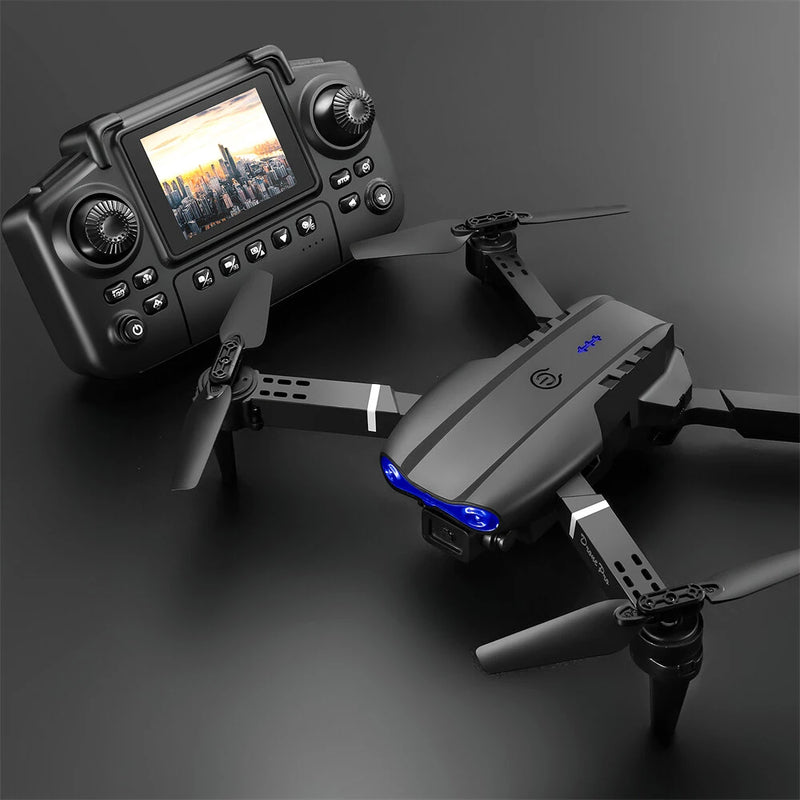 YLR/C E99 / E99D WiFi FPV with LCD Screen Controller HD Dual Camera Lighting Arms Optical Flow Positioning Colorful LED Light Foldable RC Drone Quadcopter RTF