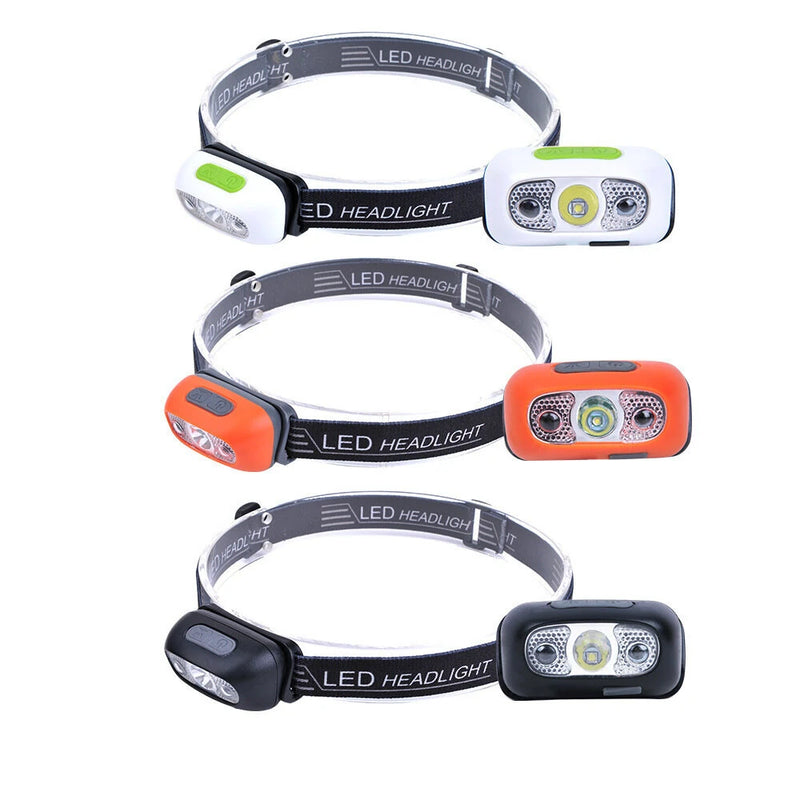 Outdoor Intelligent Sensing Headlight USB Charging Strong Bald Headlight LED Night Fishing Portable Night Running Light
