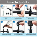 2pcs Bike Handlebar Mirrors For Bicycle Ebike Scooter Snowbike Adjuatable Wide Angle Rear View And 360 Rotatable Safety Galss Design