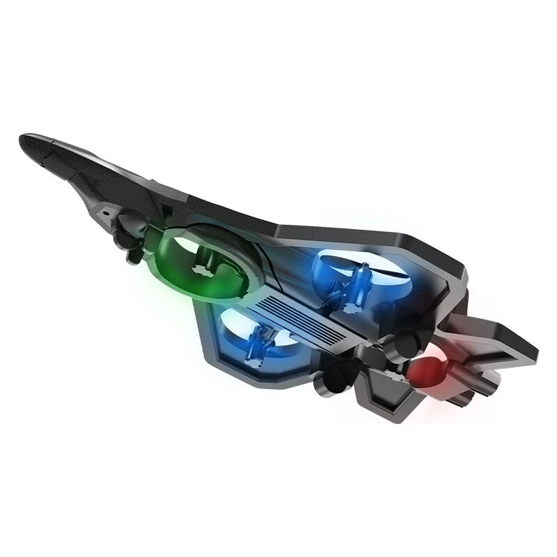 CZ01 2.4G EPP Hover Fighter Glider One-Key Circling 360 Roll 4 Turbofans 4CH LED RC Drone Airplane Quadcopter Stunt Glider RTF