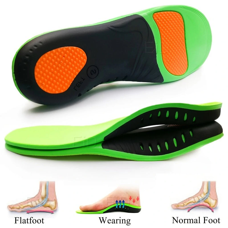 1 Pair Orthotic Foot Insoles Arch Support Damping Sport Insoles Pain Relief Plantar Fasciitis Flat Feet Men Women Insole